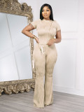 Wave Stripe Set Short Sleeve Pants Two Piece Set DDF-88232