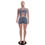 Casual Stripe Tank Top Shorts 2 Piece Set TR-1301
