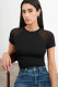 Mesh Patchwork Short Sleeve Slim T Shirts MZ-2846