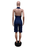 Fashion Denim Sleeveless Zipper Jumpsuit MEM-88558