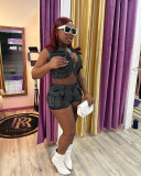 Fashion Sleeveless Vest Shorts Denim 2 Piece Set MEM-88553