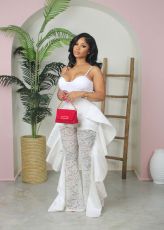 Lace Ruffle Sexy See-Through Pants AIL-267