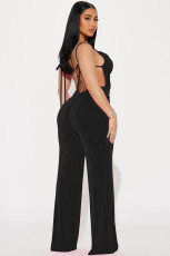 Low-cut Ruched Sexy Tie Jumpsuit ME-8495