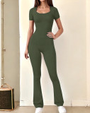 Short Sleeve Solid Color Jumpsuit ME-8494