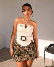 Casual Camoulflage Print Mini Skirts  MEM-88556
