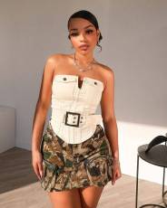 Casual Camoulflage Print Mini Skirts  MEM-88556