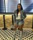 Embroidered Cross Denim Shorts Two Piece Set MEM-88552