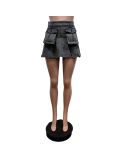 Fashion Denim Pocket Skirts MEM-88564