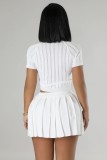 Short Sleeve Knits Sport Two Piece Skirts Set OSM-4411