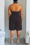 Fashion Denim Sleeveless Zipper Jumpsuit MEM-88558