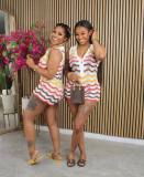 Knit Ripple Lapel Romper GCNF-0218
