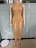 Sleeveless Knits Beach Long Dress OSM-4455
