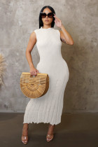 Sleeveless Knits Beach Long Dress OSM-4455