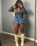 Fashion Denim Pocket Skirts MEM-88564