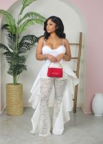 Lace Ruffle Sexy See-Through Pants AIL-267