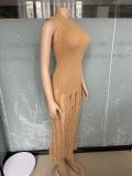 Sleeveless Knits Beach Long Dress OSM-4455
