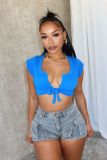 Fashion Tight Pocket Denim Shorts QXTF-8304