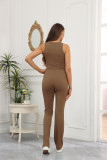 Sleeveless Solid Color Tank Tops 2 Piece Pants Set SSNF-211436