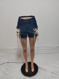 Fashion Denim Bandage Shorts QXTF-8306