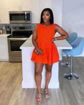 Solid Color Sleeveless Loose Mini Dress BGN-341