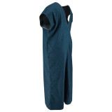 Plus Size Denim Sleeveless Backless Maxi Dress GDAM-218392