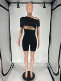 Sexy Off Shoulder Solid Color Romper QXLB-10072