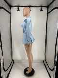 Solid Color Shirt+Vest+Pleated Skirt 3 Piece Set QXLB-10091