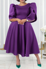 Solid Color Loose Big Swing Evening Dress BGN-BN0015