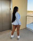 Solid Color Long Sleeve Vest 3 Piece Skirts Set QXLB-10076