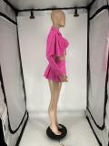 Solid Color Shirt+Vest+Pleated Skirt 3 Piece Set QXLB-10091