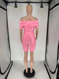 Cross V Neck Off Shoulder Romper QXLB-10073