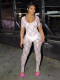 Lace Short Sleeve Backless Nightclub Jumpsuit QXLB-10096