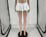 Solid Color Mini Pleated Bubble Skirt QXLB-10100