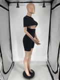 Sexy Off Shoulder Solid Color Romper QXLB-10072