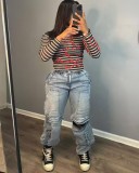 Fashion Denim Multi Pocket Jeans MEM-88573