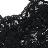 Solid Color Lace Sling Mini Dress CYA-901125