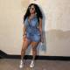 Fashion Sleeveless Drawstring Denim Mini Dress MEM-88574