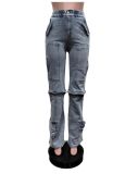 Fashion Denim Multi Pocket Jeans MEM-88573