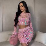 Sexy Crochet Sequin Beach Two Piece Skirts Set ZSD-Z0309