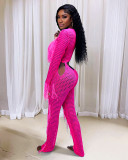 Tassel Knit Hollow Out Split Jumpsuit ZSD-0310