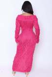 One Shoulder Long Sleeve Wave Pattern Maxi Dress ZSD-0654
