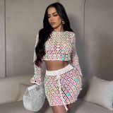 Sexy Crochet Sequin Beach Two Piece Skirts Set ZSD-Z0309