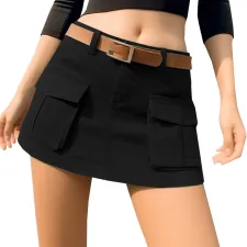 Solid Color Casual Denim Skirt HSF-2792