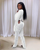Tassel Knit Hollow Out Split Jumpsuit ZSD-0310