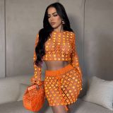 Sexy Crochet Sequin Beach Two Piece Skirts Set ZSD-Z0309