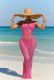 Hollow Out Halter Bareback Beach Long Skirt 3 Piece Set ZSD-0664