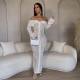 One Shoulder Long Sleeve Wave Pattern Maxi Dress ZSD-0654