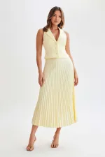 Press Pleated Casual Half Body Skirt  ANDF-2405