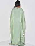 Satin Casual Bat Sleeve Big Swing Maxi Dress ANDF-2421