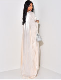 Satin Casual Bat Sleeve Big Swing Maxi Dress ANDF-2421